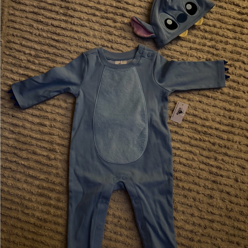 Disney Blue Stitch Kids One Piece with Hat